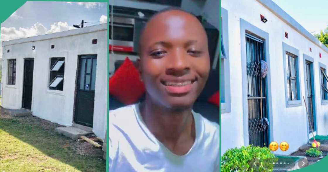 Man builds his house step by step. Man builds his house step by step.