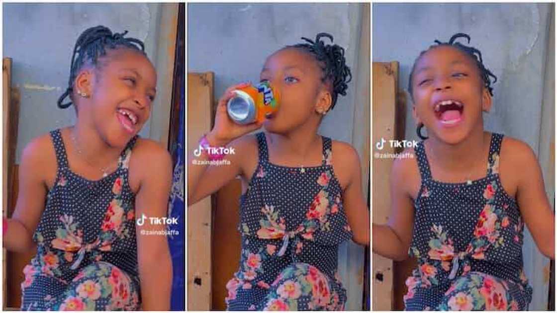 Yarinya ta ba da mamaki yayin da ta nuna bidiyon shan Fanta Yarinya ta ba da mamaki yayin da ta nuna bidiyon shan Fanta