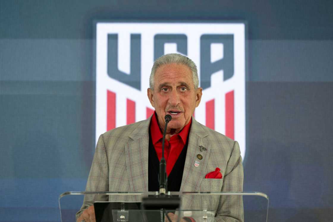 Arthur Blank speaks during the groundbreaking of the Arthur M. Blank US Soccer Training Grounds