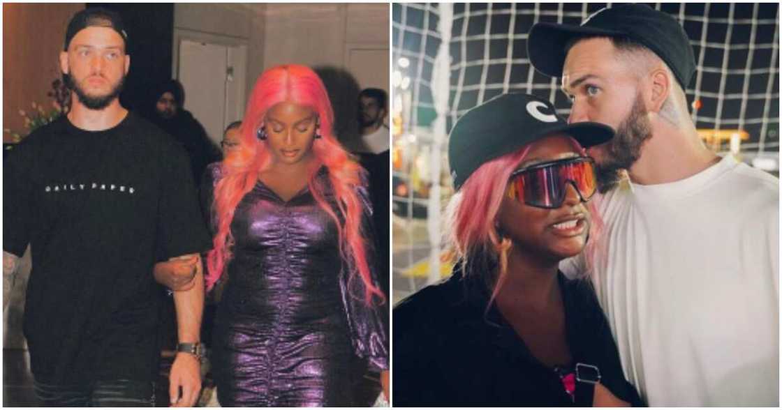 DJ Cuppy and fiancé Ryan Taylor DJ Cuppy and fiancé Ryan Taylor