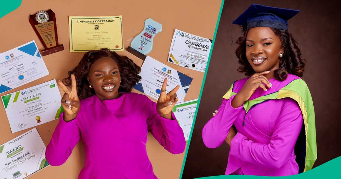 UI Chemistry Graduate Bags First Class, Proudly Shows Off Awards and Certificates