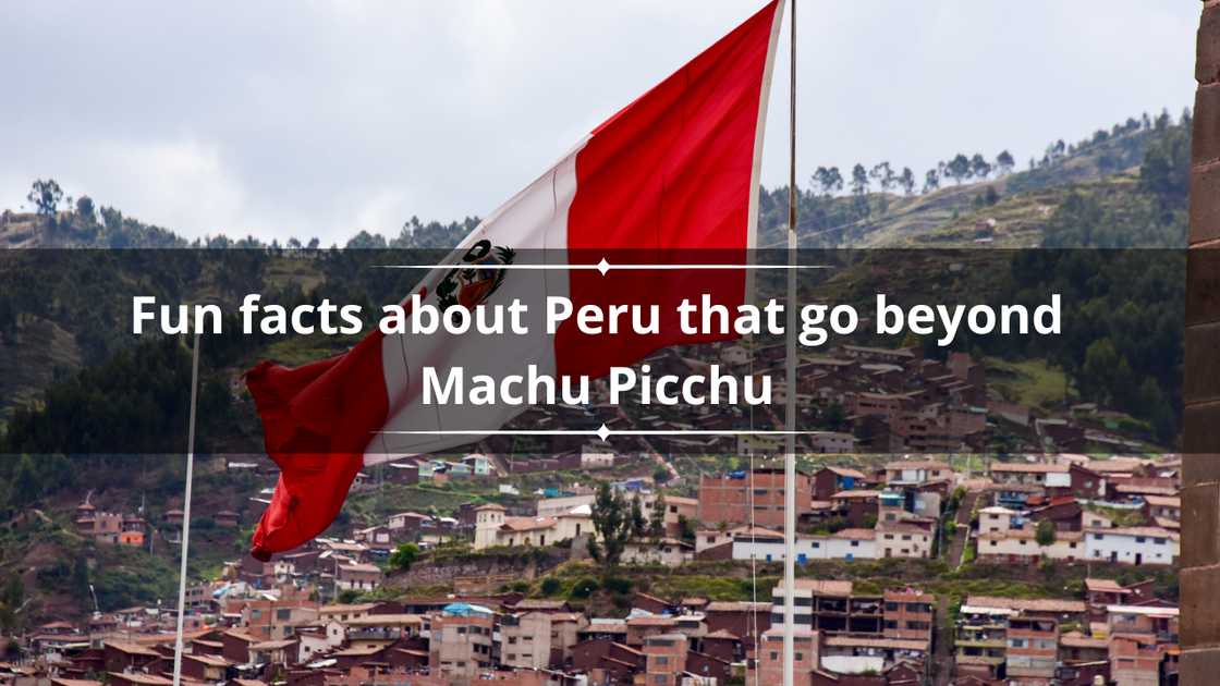 The national flag of Peru on a flagpole in Cusco