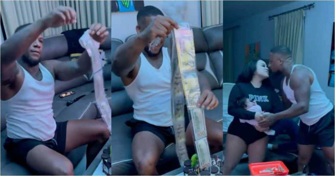 Man Stunned as His Wife Surprises Him with $10K Money Stashed in Cake for his Birthday in video Man Stunned as His Wife Surprises Him with $10K Money Stashed in Cake for his Birthday in video