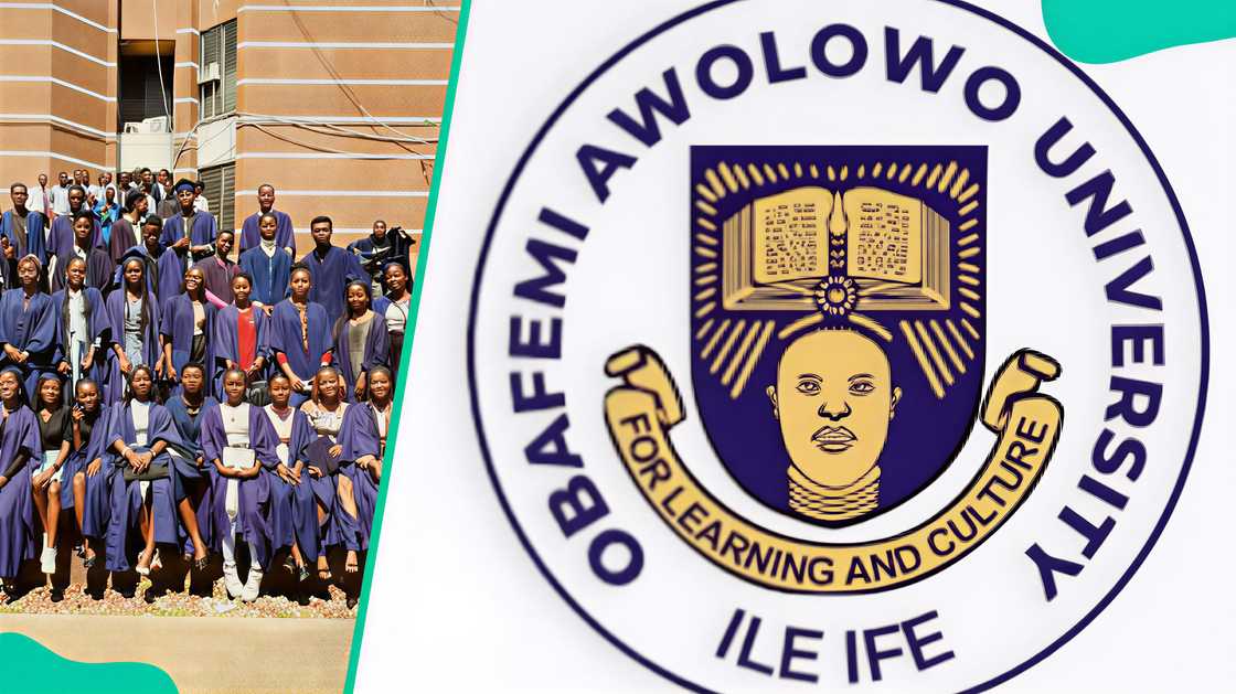 OAU campus students and logo OAU campus students and logo