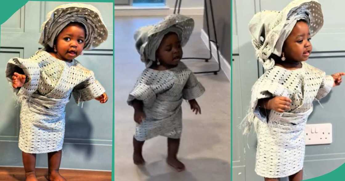 Baby girl in Yoruba native attire. Baby girl in Yoruba native attire.