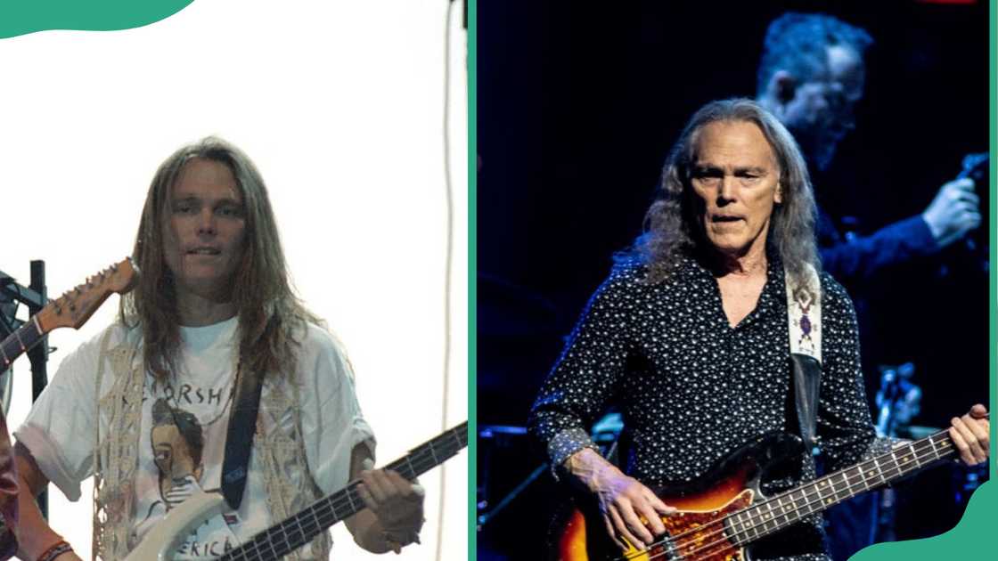Timothy B. Schmit performs at the George Music Festival (L), and at Gelredome in Arnhem, Netherlands (R) Timothy B. Schmit performs at the George Music Festival (L), and at Gelredome in Arnhem, Netherlands (R)