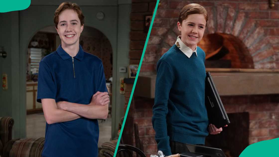 Ames McNamara in blue outfits