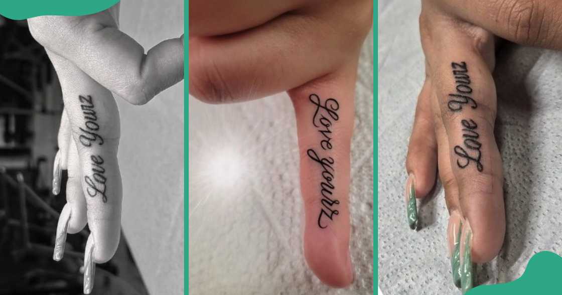 Love Yourz tattoos on the finger Love Yourz tattoos on the finger