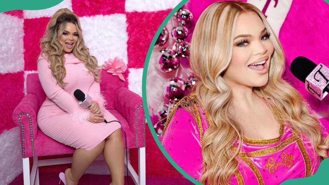 Trisha Paytas hosting her YouTube podcast, Just Trish Podcast. Trisha Paytas hosting her YouTube podcast, Just Trish Podcast.