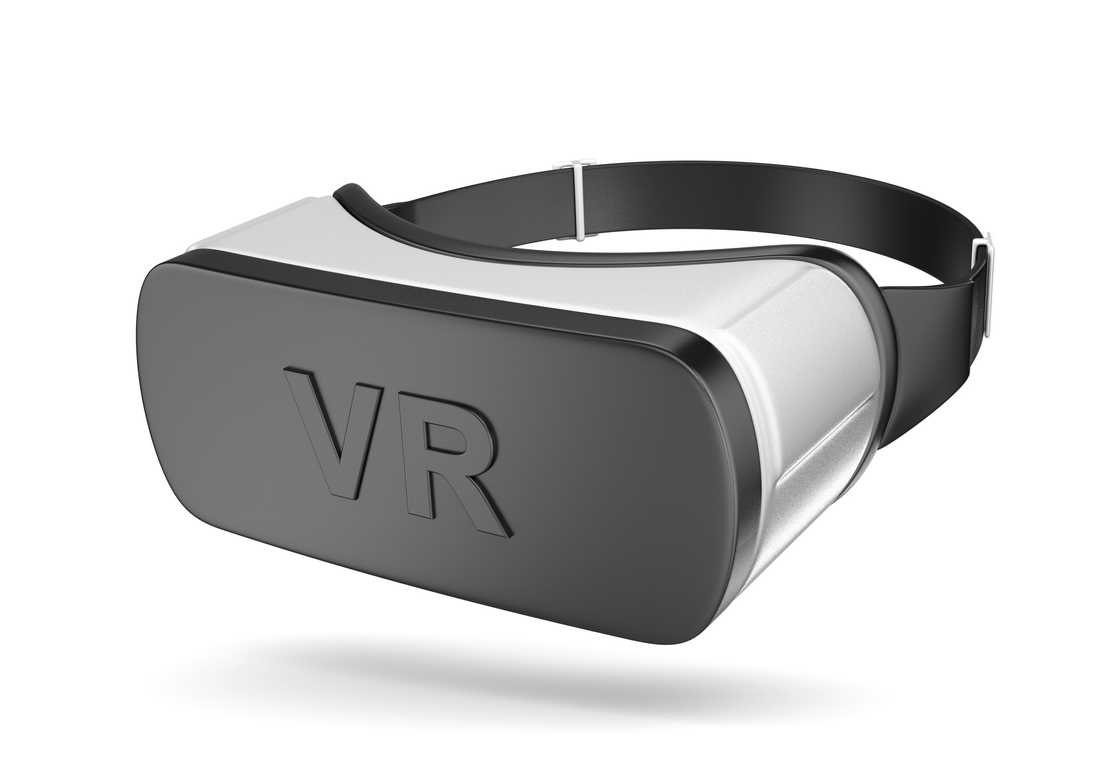 Black and white virtual reality headset isolated on white background. Black and white virtual reality headset isolated on white background.