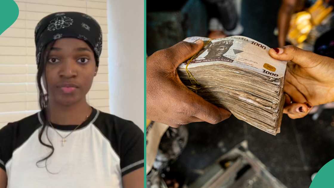 Lady sends money to her family in Nigeria.