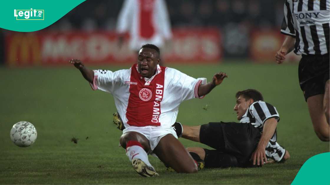 Tijani Babangida, Christian Vieri, Ajax, Juventus, Allianz Stadium, Turin, UEFA Champions League. Tijani Babangida, Christian Vieri, Ajax, Juventus, Allianz Stadium, Turin, UEFA Champions League.