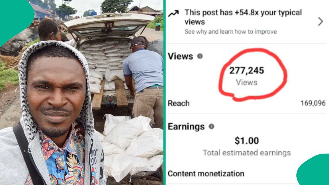Man shares amount he earned on Facebook. Man shares amount he earned on Facebook.