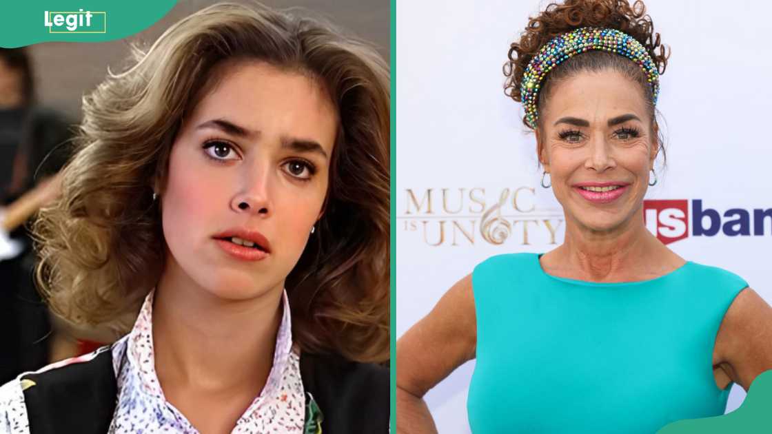 Claudia Wells as Jennifer Parker (L) and at the 2023 Kids In The Spotlight Film Awards (R) Claudia Wells as Jennifer Parker (L) and at the 2023 Kids In The Spotlight Film Awards (R)
