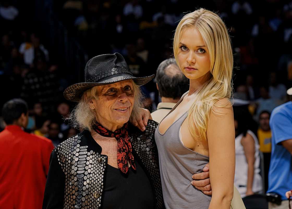 James Goldstein and Amalie Wichmann pose together at Staples Centre. James Goldstein and Amalie Wichmann pose together at Staples Centre.