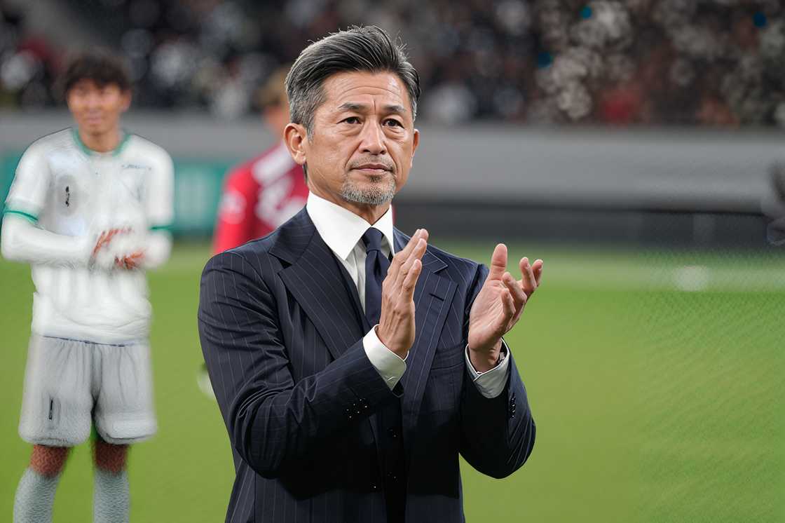Kazuyoshi Miura at the National Stadium Kazuyoshi Miura at the National Stadium