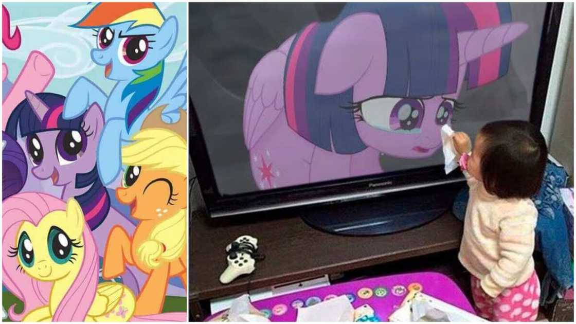 Emotional moment baby tries to clean the tears of cartoon character on TV, photo goes viral Emotional moment baby tries to clean the tears of cartoon character on TV, photo goes viral
