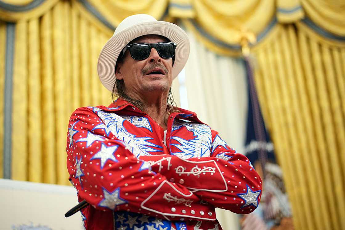 Entertainer Kid Rock speaks alongside U.S. President Donald Trump Entertainer Kid Rock speaks alongside U.S. President Donald Trump