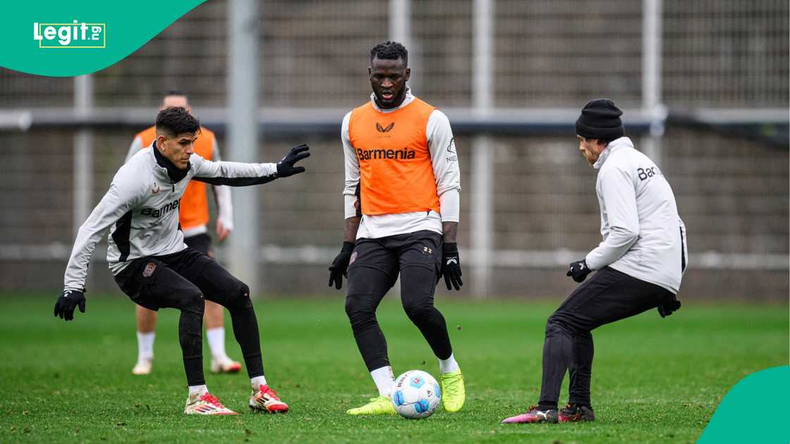 Victor Boniface, Bayer Leverkusen, Germany, Bundesliga. Victor Boniface, Bayer Leverkusen, Germany, Bundesliga.