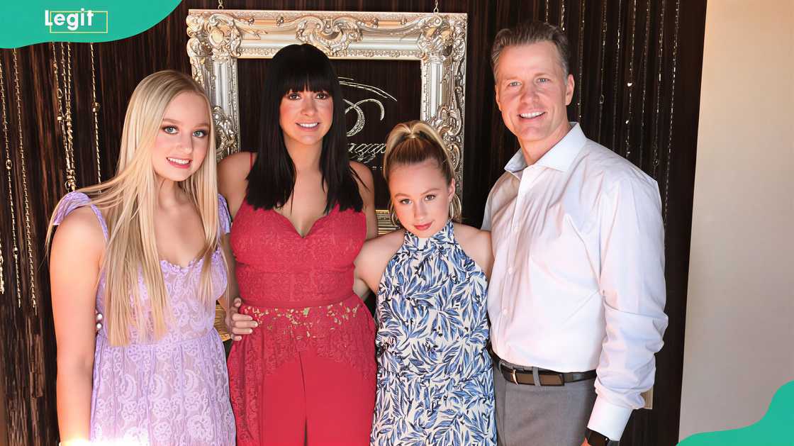 Matt Eberflus with his daughters and wife at a special event