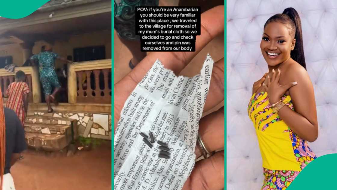 Lady shows items removed from her body after she visited her village in Anambra