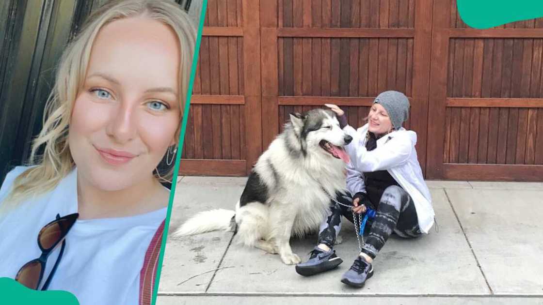 Lily from 8 Mile taking a selfie (L). The actress with her dog outdoors (R) Lily from 8 Mile taking a selfie (L). The actress with her dog outdoors (R)