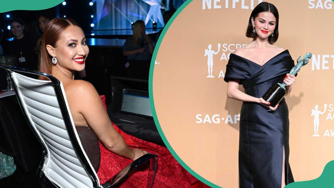 Francia Raisa at Peacock Theatre in Los Angeles, California (L), Selena Gomez at Shrine Auditorium and Expo Hall in Los Angeles, California Francia Raisa at Peacock Theatre in Los Angeles, California (L), Selena Gomez at Shrine Auditorium and Expo Hall in Los Angeles, California