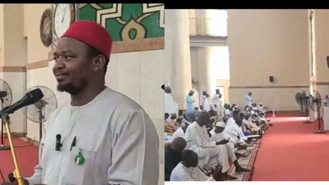 Islamic scholar giving sermon in Igbo