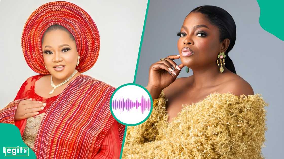 Toyin Abraham reacts to backlash over leaked audio conversation with a fan about Funke Akindele Toyin Abraham reacts to backlash over leaked audio conversation with a fan about Funke Akindele
