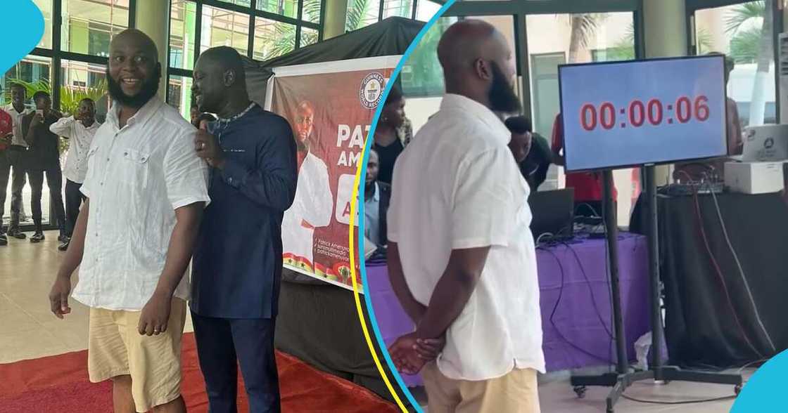 Patrick Amenuvor during his stand-a-thon attempt Patrick Amenuvor during his stand-a-thon attempt