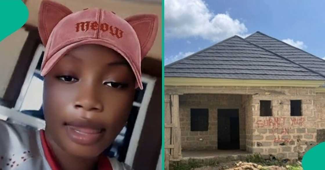 Lady rejoices aft  her antheral   built bungalow successful  2  months.
