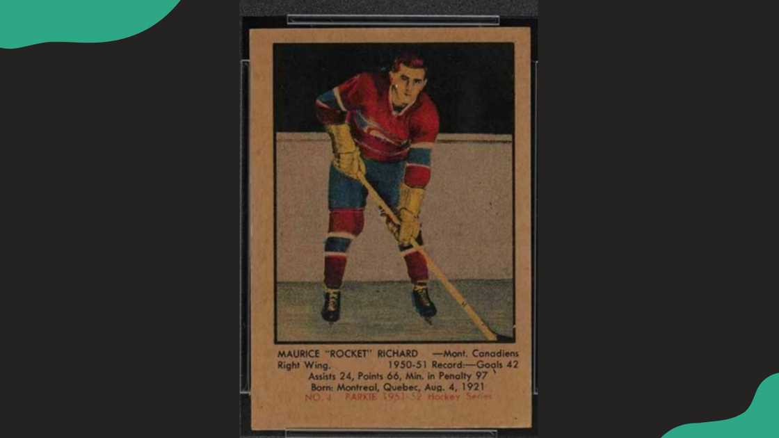 1951 Parkhurst Base Maurice Richard #4. 1951 Parkhurst Base Maurice Richard #4.