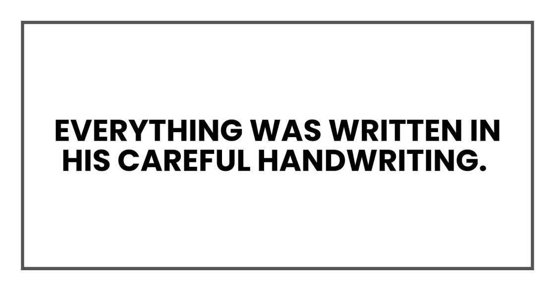 everything was written in his careful handwriting