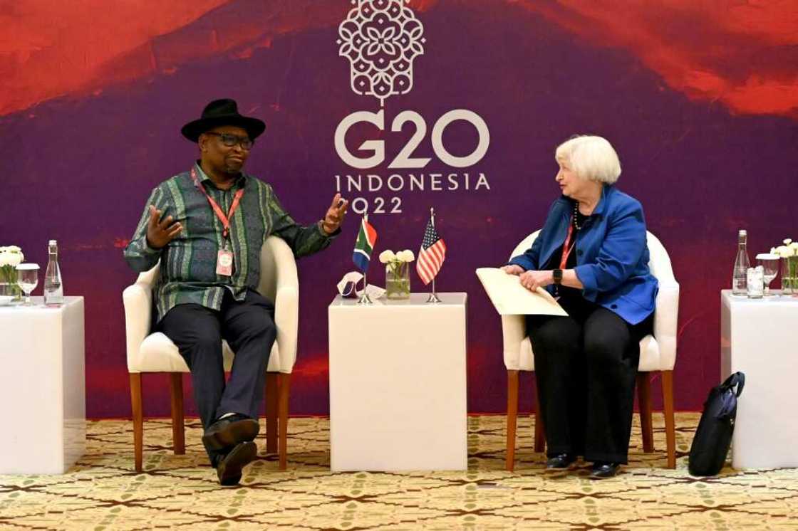 Yellen held bilateral meetings with counterparts from Indonesia, Saudi Arabia, South Africa, Australia, Singapore and Turkey, the Treasury said