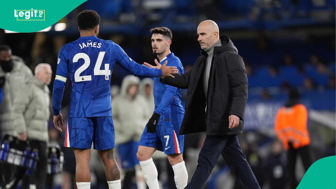Reece James, Enzo Maresca, Chelsea, AFC Bournemouth, Stamford Bridge, London, England. Reece James, Enzo Maresca, Chelsea, AFC Bournemouth, Stamford Bridge, London, England.