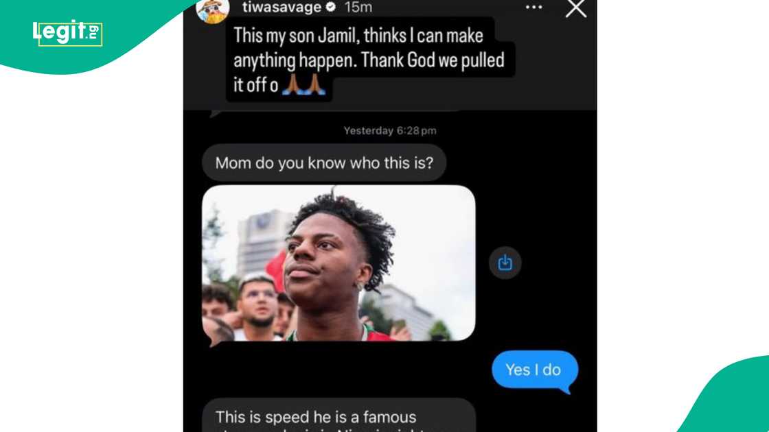 Jamil's message to his mother Tiwa Savage Jamil's message to his mother Tiwa Savage