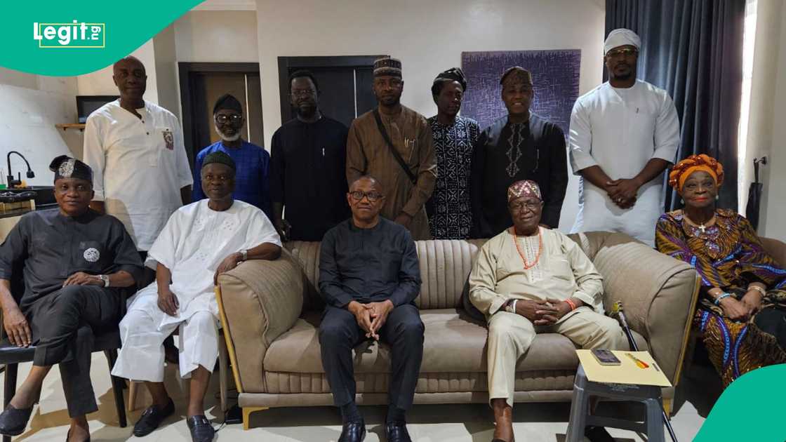 Fresh twist as Peter Obi, a 2027 presidential hopeful, meets with Oba Oladipo Olaitan, the factional leader of the Yoruba socio-political group, Afenifere. Fresh twist as Peter Obi, a 2027 presidential hopeful, meets with Oba Oladipo Olaitan, the factional leader of the Yoruba socio-political group, Afenifere.