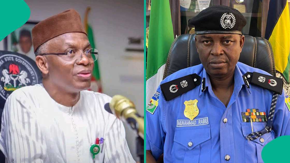Tsohon gwamnan Kaduna, Nasir El-Rufai, da kwamishinan 'yan sandan Kaduna, CP Rabiu Muhammad.