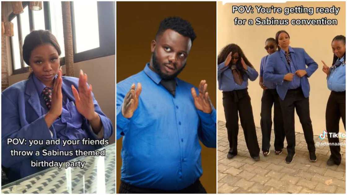 Sabinus-themed party/Lady and friends behave like comedians. Sabinus-themed party/Lady and friends behave like comedians.