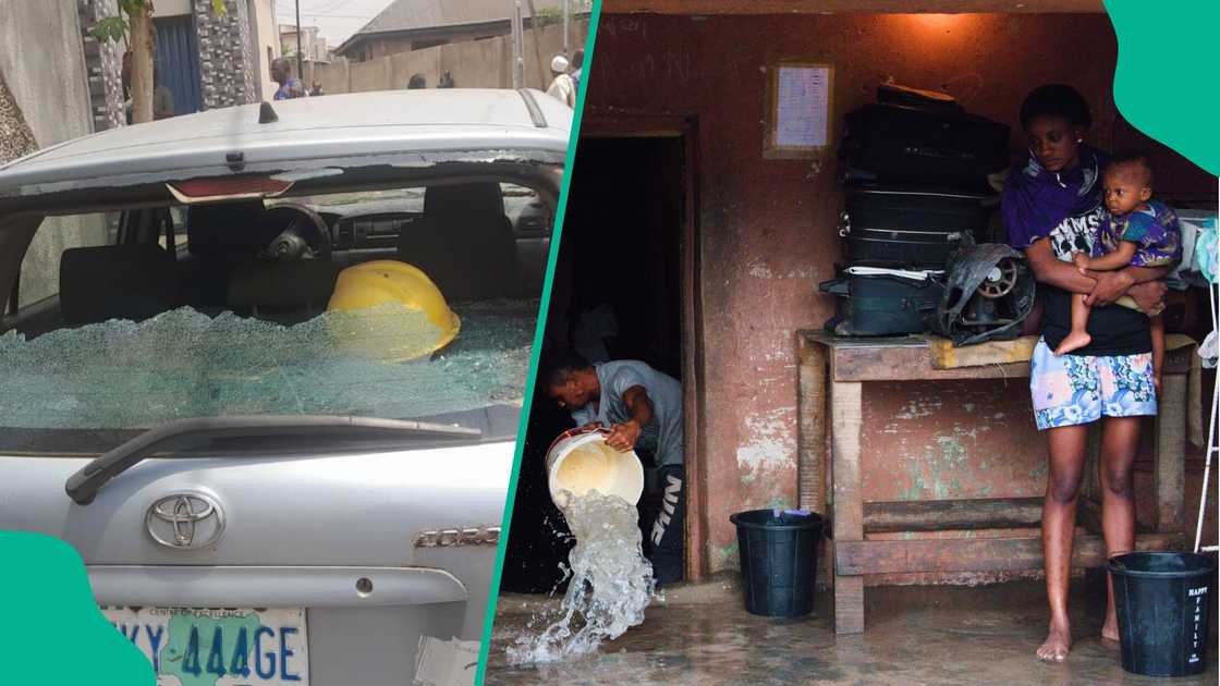 Vehicles damaged and debris scattered in Ibadan following heavy storm Vehicles damaged and debris scattered in Ibadan following heavy storm