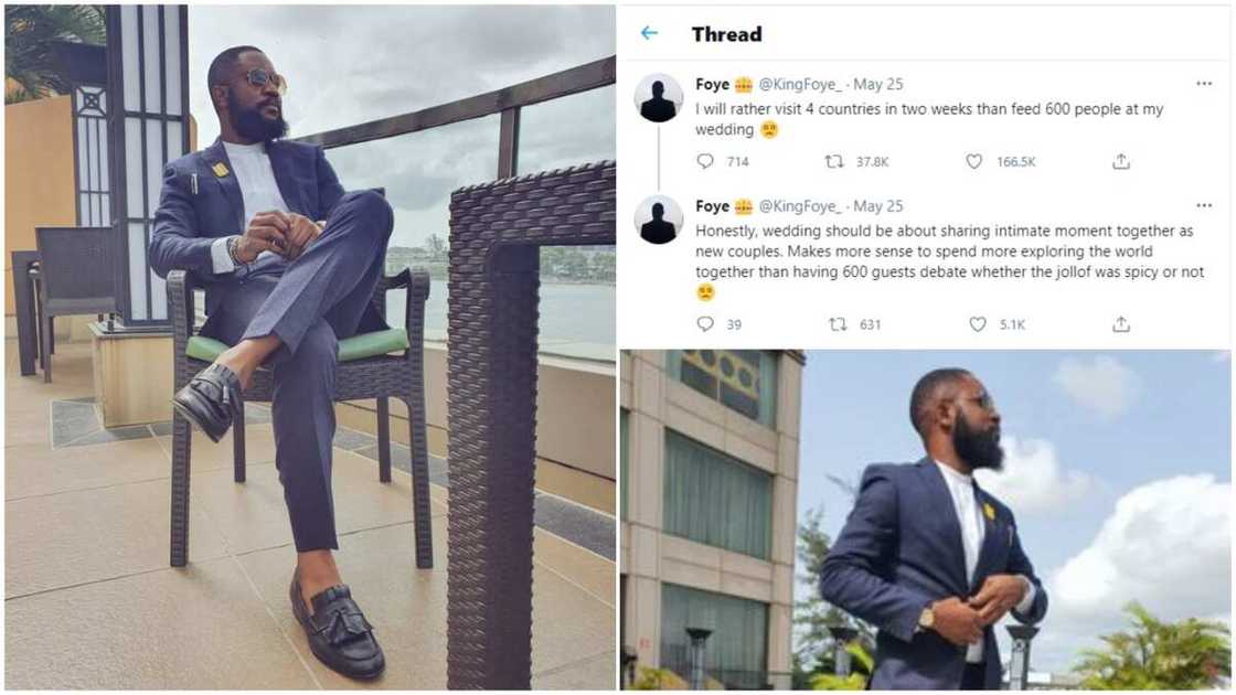 I'd rather use my money to travel than feed 600 people at my wedding - Nigerian man blows hot