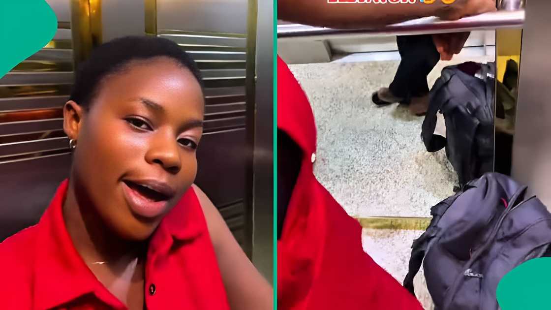 Lady shares video after getting stuck in elevator Lady shares video after getting stuck in elevator