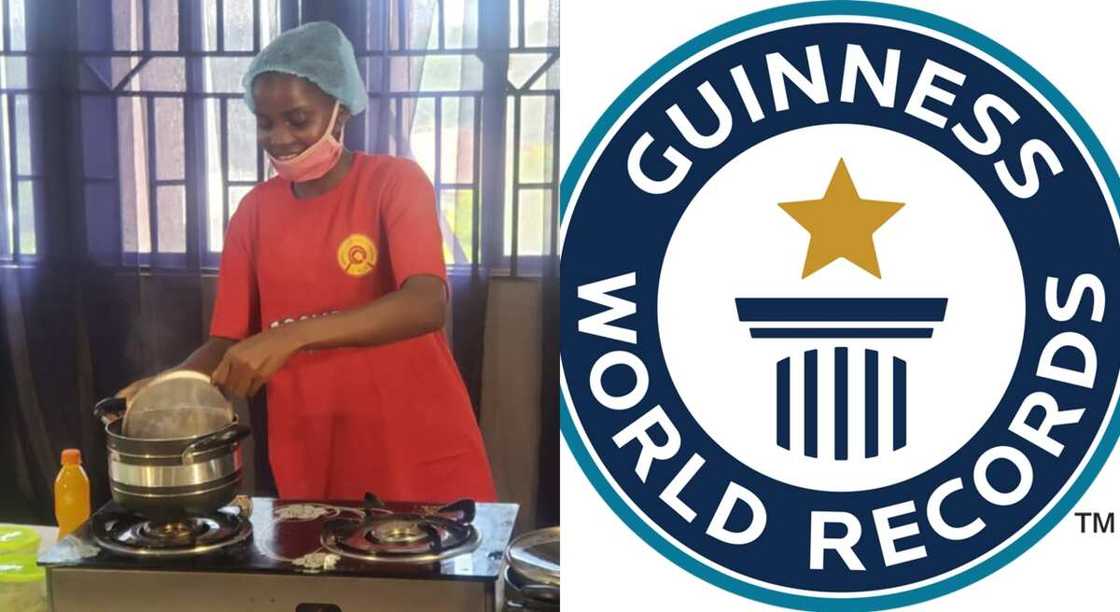 Photos of Chef Dammy and Guinness World Records logo. Photos of Chef Dammy and Guinness World Records logo.