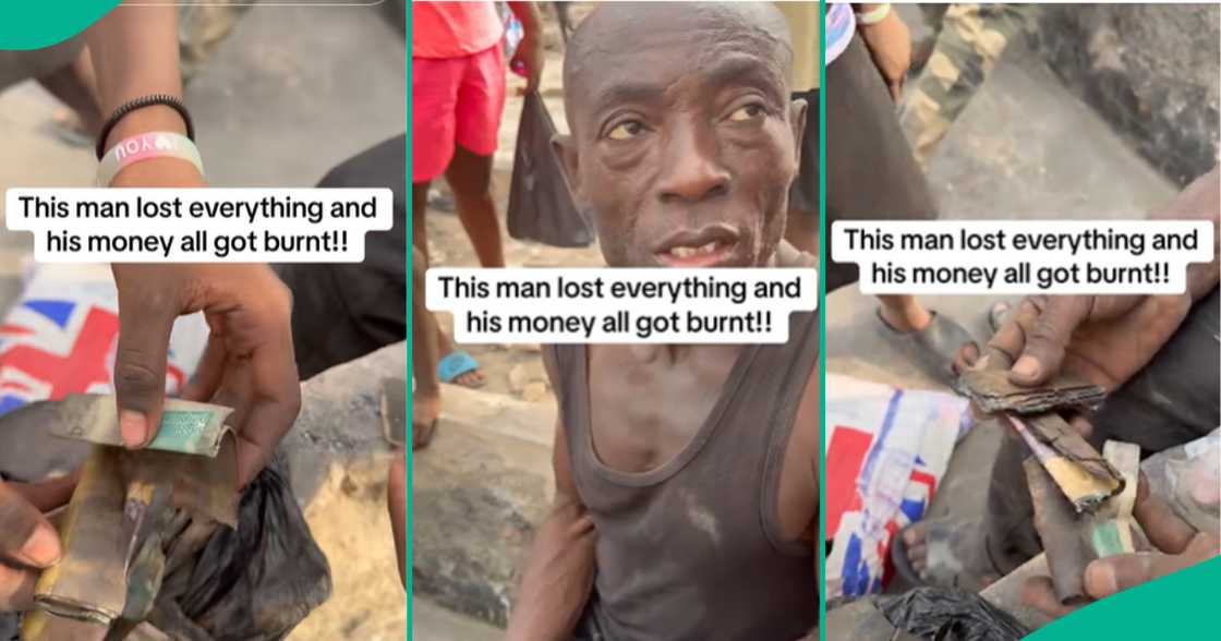 Man's money got burnt in market fire Man's money got burnt in market fire