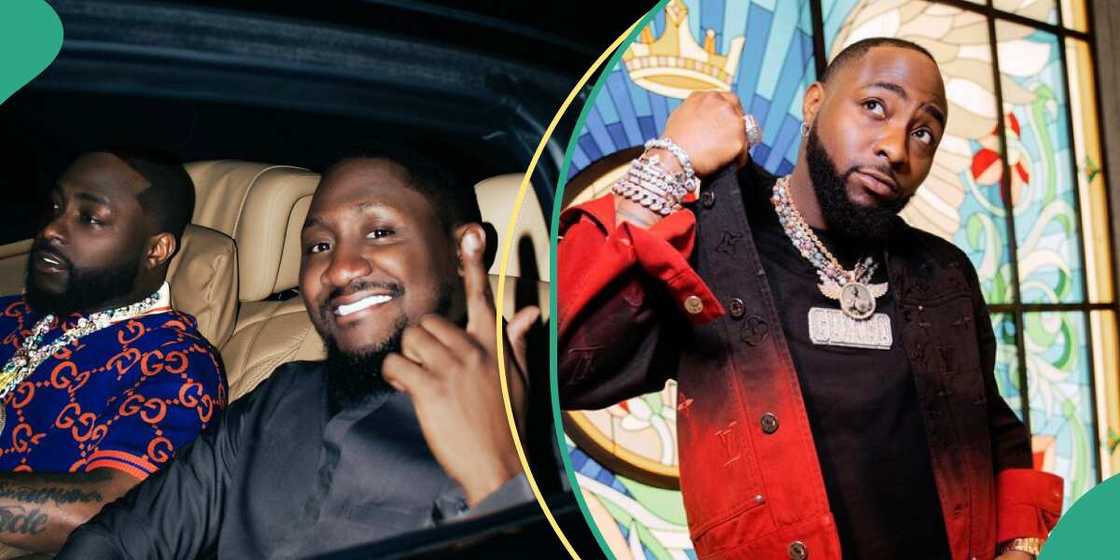 Davido crops cousin Tunji out of picture of them in a lambo Davido crops cousin Tunji out of picture of them in a lambo