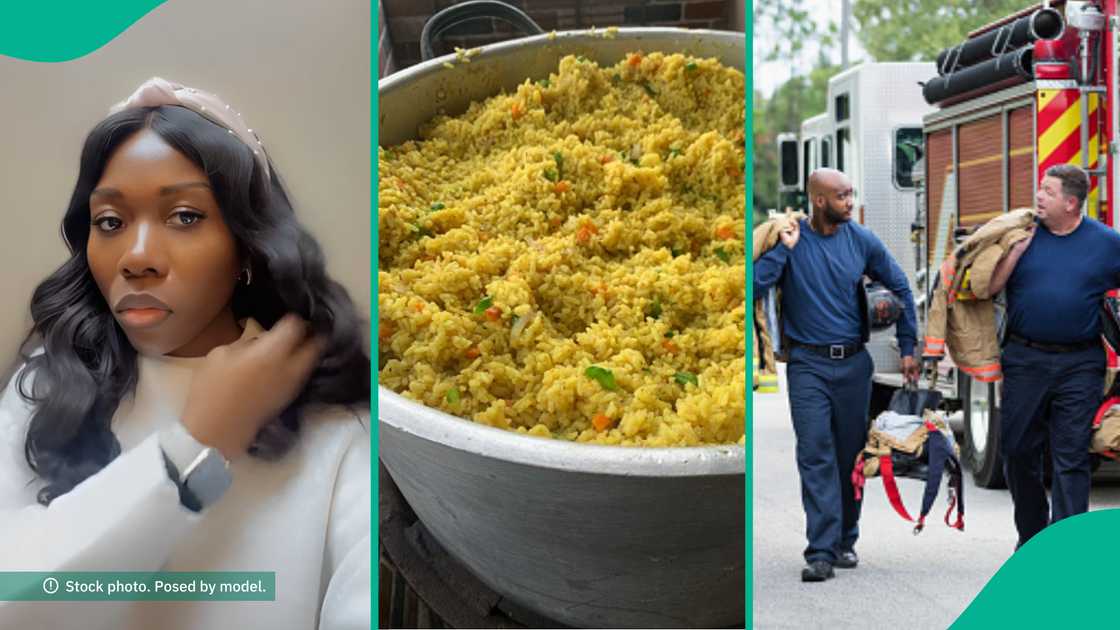 US fire department respond as Nigerian lady's jollof rice cooking sets off smoke detector