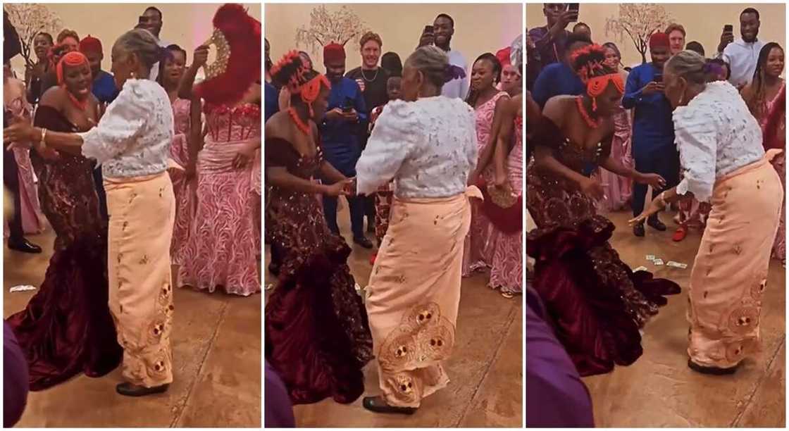 Nigerian grandma dances at traditional wedding. Nigerian grandma dances at traditional wedding.