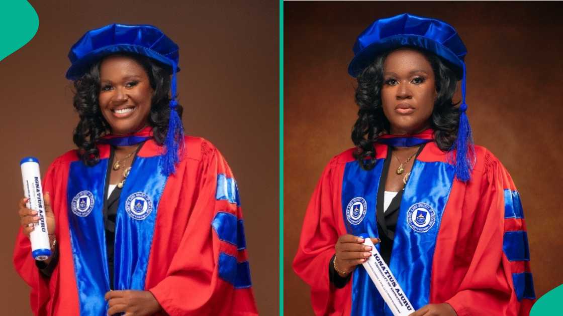 A Nigerian lady celebrates as she bags a PhD at just 27 years old