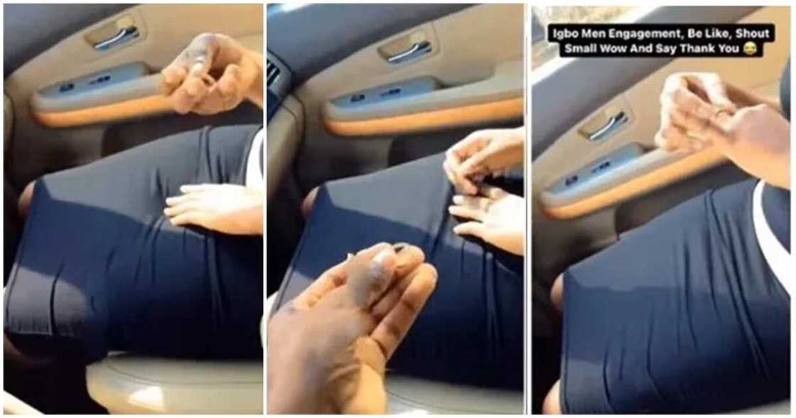 Photos of the moment a Nigerian man proposed to his girlfriend. Photos of the moment a Nigerian man proposed to his girlfriend.
