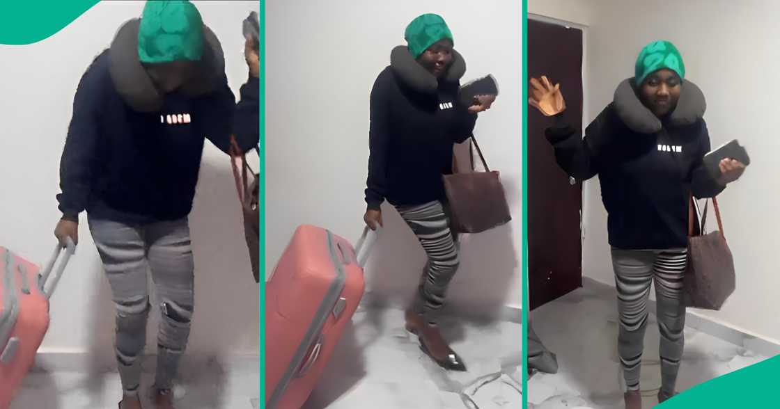 Lady who wishes to move abroad dances with her suitcase in funny Hallelujah Challenge video